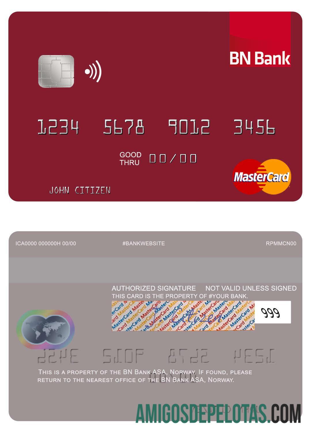 Norway BN Bank ASA Mastercard download for verification